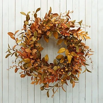Vibrant AMF0RESJ Artificial Fall Wreath for Home Decor