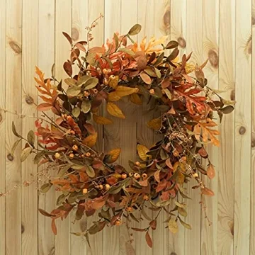 Vibrant AMF0RESJ Artificial Fall Wreath for Home Decor