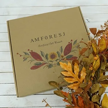 Vibrant AMF0RESJ Artificial Fall Wreath for Home Decor