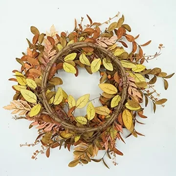 Vibrant AMF0RESJ Artificial Fall Wreath for Home Decor