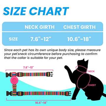 TUKOAW Cat Harness and Leash Escape Proof for Walking Travel Outdoor - Soft Nylon Adjustable Cute Ca...