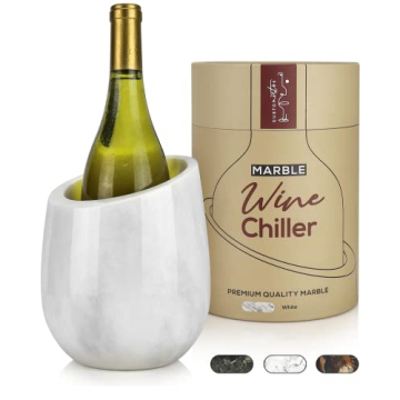 Gusto Nostro Marble Wine Chiller Bucket - Elegant 750ml Bottle Cooler for Parties
