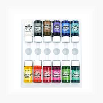 Dr. Ph. Martin's Bombay India Ink (Set 1) Ink Set, 0.5 oz, Set 1 Colors, 1 Set of 12 Bottles