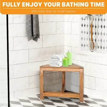 ENKEZI Shower Foot Rest - Perfect for Small Bathrooms
