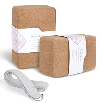 Eco-Friendly Cork Yoga Blocks with Strap – Sturdy Support