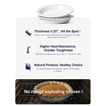 LE TAUCI 9 Inch Ceramic Pie Pans - Set of 2 for Baking