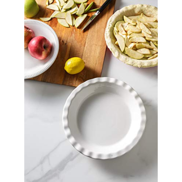 LE TAUCI 9 Inch Ceramic Pie Pans - Set of 2 for Baking