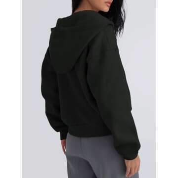 Trendy Queen Zip Up Hoodies For Women Cropped Sweatshirts Fall Fashion Outfits 2025 Y2k Fleece Teen Girls Clothes