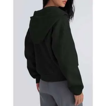 Trendy Queen Zip Up Hoodies For Women Cropped Sweatshirts Fall Fashion Outfits 2025 Y2k Fleece Teen Girls Clothes