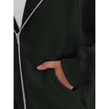 Trendy Queen Zip Up Hoodies For Women Cropped Sweatshirts Fall Fashion Outfits 2025 Y2k Fleece Teen Girls Clothes