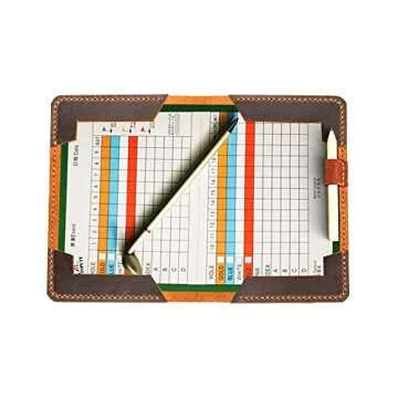 Turbosnail Leather Golf Scorecard Holder - Handstitched, Personalized Golf Gifts