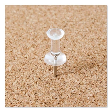 U Brands Push Pins - Clear Thumbtacks, Steel Points, 200-Count