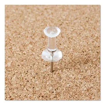 U Brands Push Pins - Clear Thumbtacks, Steel Points, 200-Count