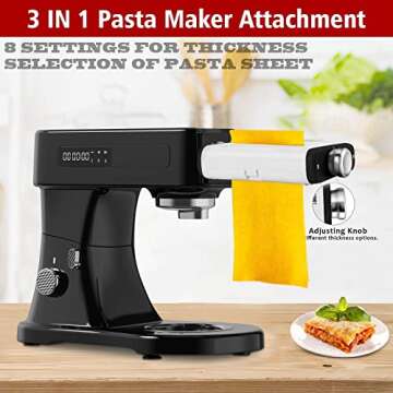Pasta Maker Attachment for All Kitchenaid Mixers, Noodle Maker Kitchen Aid Mixer Accessories 3 In 1 ...