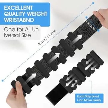 Wrist Weights Set of 2(1Lbs Each), Adjustable Wrist and Ankle Weights for Women and Men, Wearable Arm & Leg Weights Set for Walking, Yoga, Swimming, Cardio, Aerobics, Gym (Black)