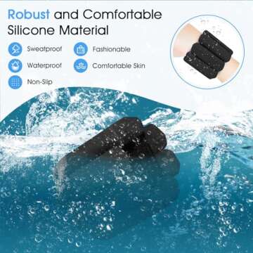 Wrist Weights Set of 2(1Lbs Each), Adjustable Wrist and Ankle Weights for Women and Men, Wearable Arm & Leg Weights Set for Walking, Yoga, Swimming, Cardio, Aerobics, Gym (Black)