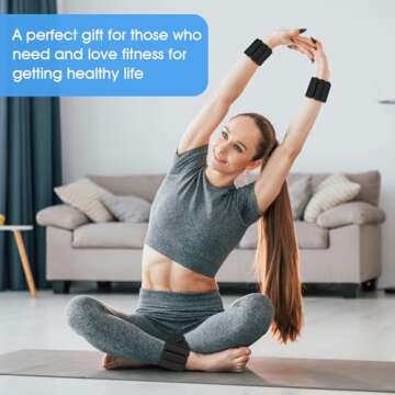 Wrist Weights Set of 2(1Lbs Each), Adjustable Wrist and Ankle Weights for Women and Men, Wearable Arm & Leg Weights Set for Walking, Yoga, Swimming, Cardio, Aerobics, Gym (Black)