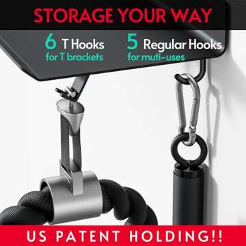 Crostice 1-Tier Floating Shelf Compatible with Tonal Accessories, Home Gym Storage Shelf, Gym Rack Wall Mount Organizer, Workout Metal Holder, T-Bracket Lock Adapters Hanger, US Patent Holding