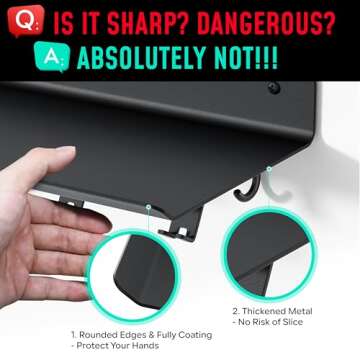 Crostice 1-Tier Floating Shelf Compatible with Tonal Accessories, Home Gym Storage Shelf, Gym Rack Wall Mount Organizer, Workout Metal Holder, T-Bracket Lock Adapters Hanger, US Patent Holding