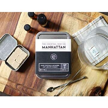 The Cocktail Box Co. Manhattan Cocktail Kit - Make Premium Hand Crafted Cocktails Gifts for Him or Her - 1 Kit