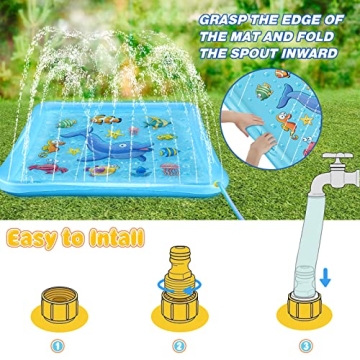 67" Growsland Splash Pad Outdoor Water Toy for Kids