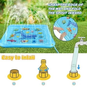 67" Growsland Splash Pad Outdoor Water Toy for Kids