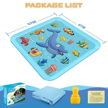 67" Growsland Splash Pad Outdoor Water Toy for Kids