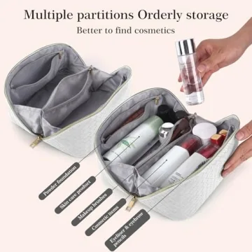 Large Capacity Travel Cosmetic Bag - Stylish and Waterproof