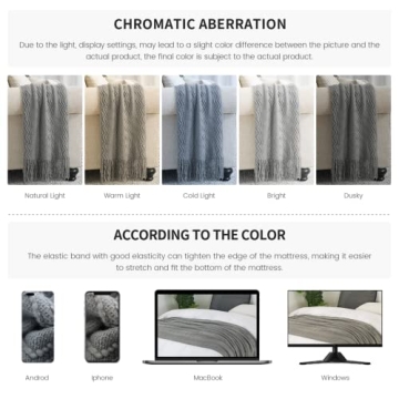 BOURINA Greyish Soft Knit Throw Blanket for Home Décor