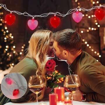 8.5FT Valentine's Day Decor Heart String Lights with 10 Waterproof Pink and Red Lights, Fairy Heart Lights Connected Outdoor&Indoor, Valentine's Day Mother's Day Weddings Birthday Decor Heart Lights