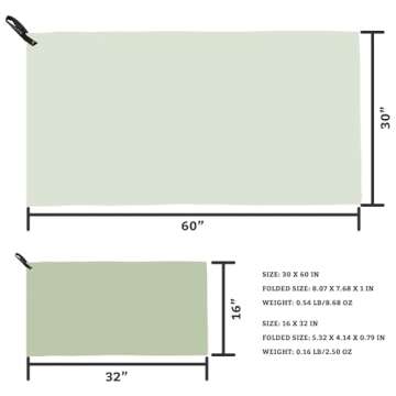 Rainleaf 2 Pack Microfiber Quick Dry Travel Towel, Super Absorbent Ultra Compact Lightweight Camping Towel for Gym, Hiking, Pool, Yoga - After Rain