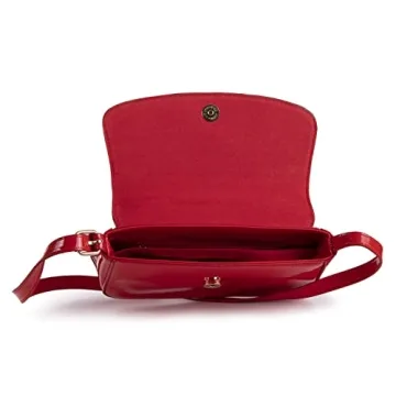 Trendy Olivia Miller Faux Patent Leather Red Shoulder Bag