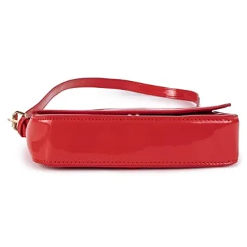 Trendy Olivia Miller Faux Patent Leather Red Shoulder Bag