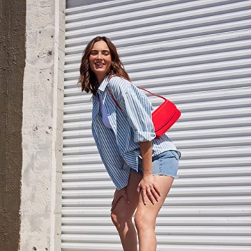 Trendy Olivia Miller Faux Patent Leather Red Shoulder Bag