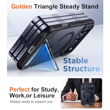 Temdan iPhone 17 Pro Case with Kickstand and Shockproof Design