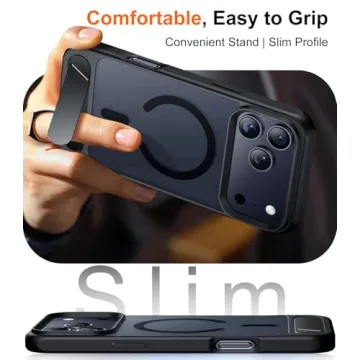 Temdan iPhone 17 Pro Case with Kickstand and Shockproof Design