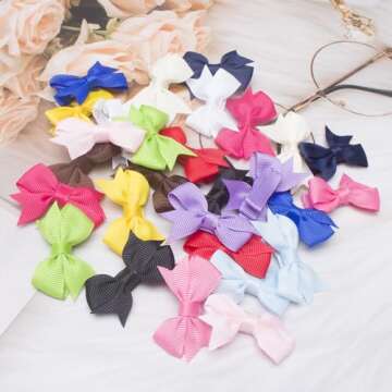 VINOBOW 2-Inch Baby Bow Clips for Girls Hair Accessories