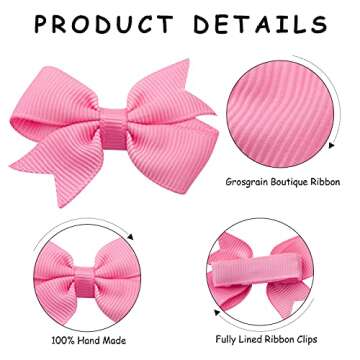 VINOBOW 2-Inch Baby Bow Clips for Girls Hair Accessories