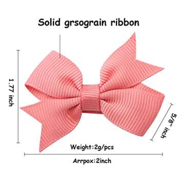 VINOBOW 2-Inch Baby Bow Clips for Girls Hair Accessories