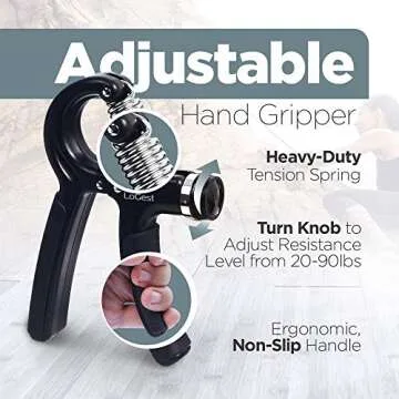 14 Pack Hand Grip Strengthener Set Forearm Adjustable Resistance Hand Gripper, Finger Exerciser, Finger Stretchers, Grip Rings hand exerciser, Stress Relief Grip Ball, Finger Bands Hand Strengthener.