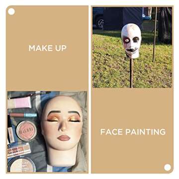 LASHVIEW Lash Mannequin Head, Practice Training Head,for Make Up and Lash Extention,Cosmetology Doll Face Head,Soft-Touch Rubber Practice Head,Easy to Clean by Skincare Essential Oil.