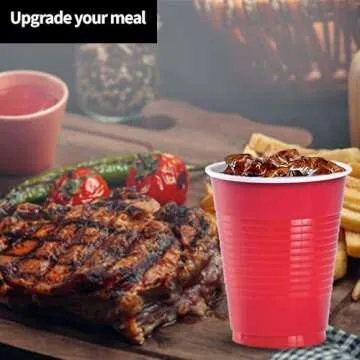 Hanna K. 50 Count 18-Ounce Durable Red Plastic Cups