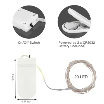 LEDIKON Fairy Lights - 7.2ft 20 LED String Lights Perfect for Decor