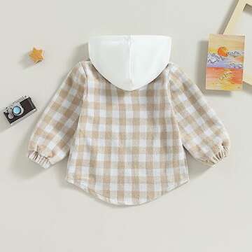 Douhoow Toddler Baby Plaid Jacket for Fall & Winter