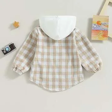 Douhoow Toddler Baby Plaid Jacket for Fall & Winter