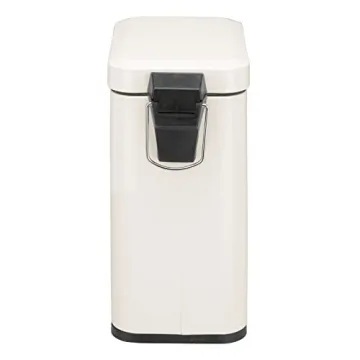 mDesign Small Modern Metal Lidded Step Trash Can