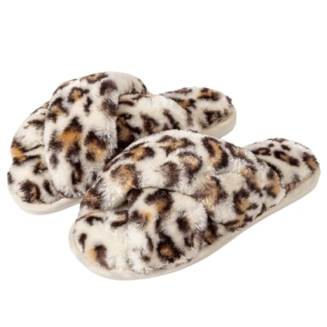 Enteer Women's Fuzzy Memory Foam Slippers for Comfort and Style