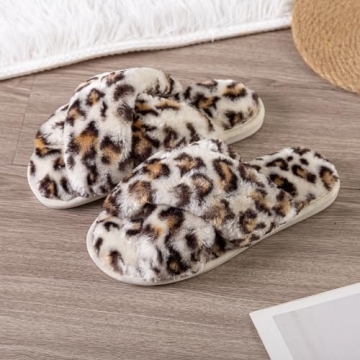 Enteer Women's Fuzzy Memory Foam Slippers for Comfort and Style