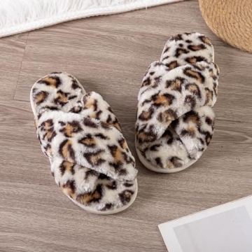Enteer Women's Fuzzy Memory Foam Slippers for Comfort and Style