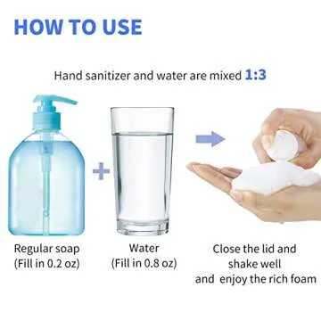 LONGWAY 1 oz Foam Soap Pump Bottle(15PCS) Mini Foam Bottle Dispenser for Refillable Travel Liquid Soap,Shampoo,Lash Cleanser,Hand Soap- BPA Free